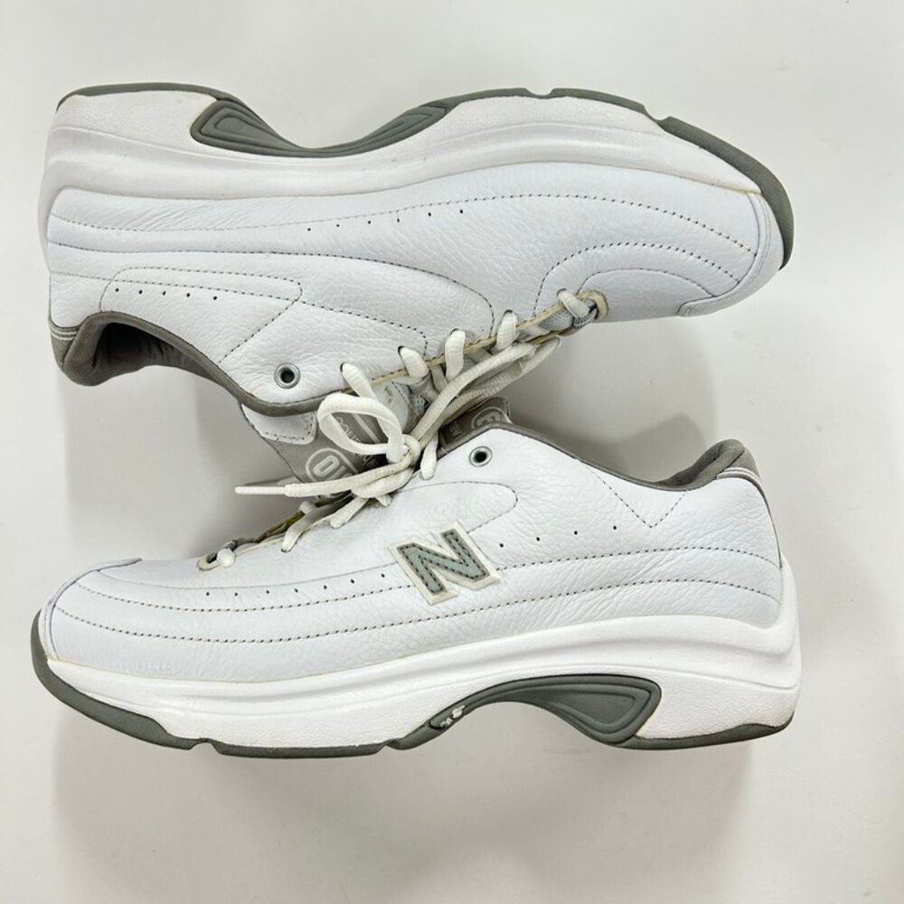 New Balance 610 White Gray Leather Sneakers Mens 10 Dad Shoes Y2K Chunky Athleis